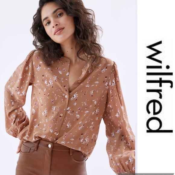 Aritzia Tops - Aritzia Wilfred Blouse Naomi 100% Silk Button down Shirt